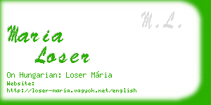 maria loser business card